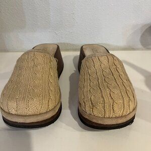 J. Crew Tan Cable Knit Clogs Size 8